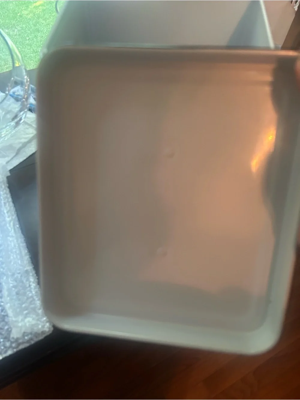 White Metal Storage Canister with Lid